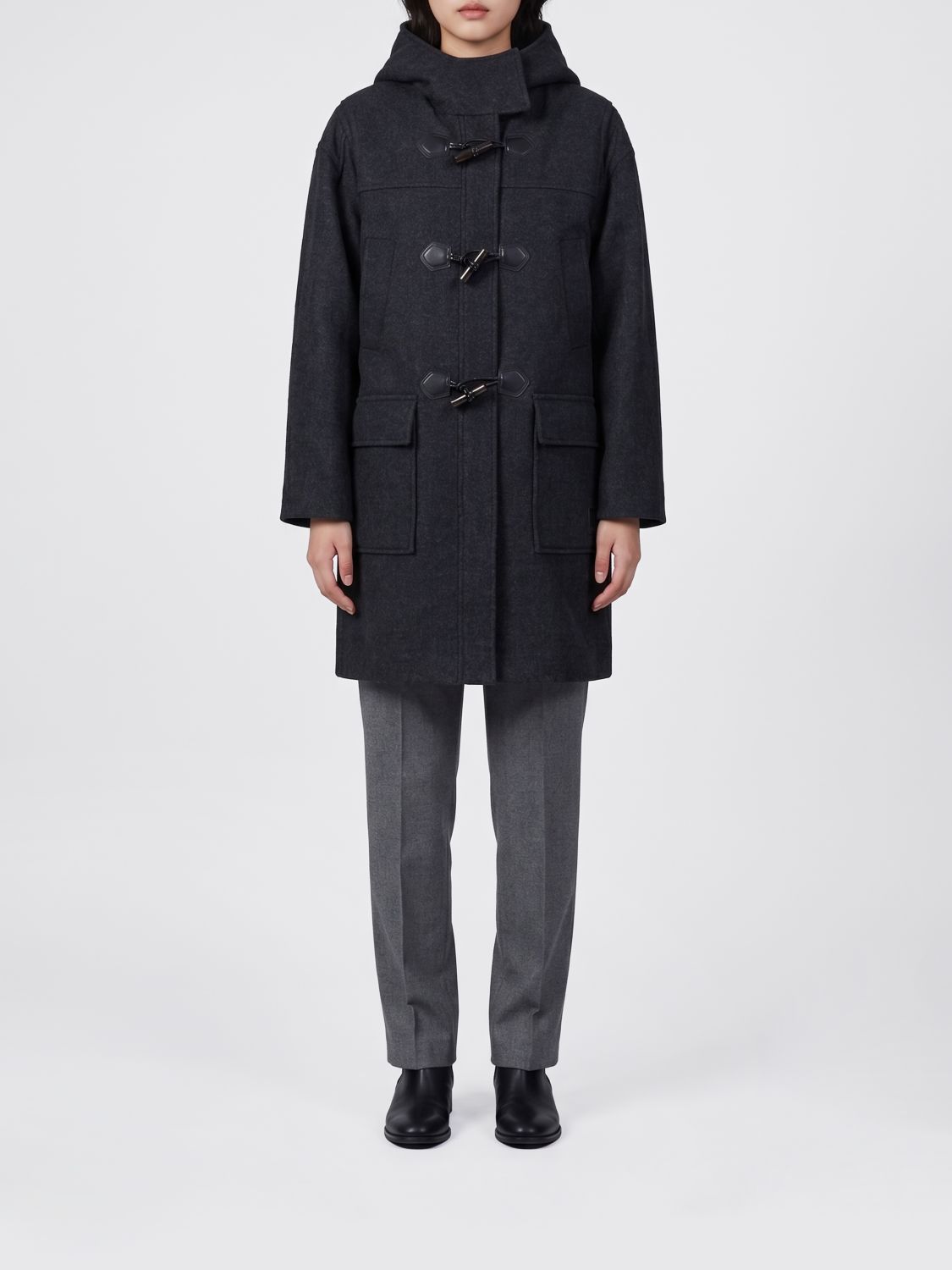 GANNI Coat Woman color Black