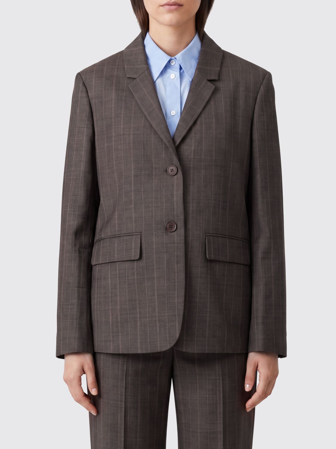 GANNI Jacket Woman color Brown