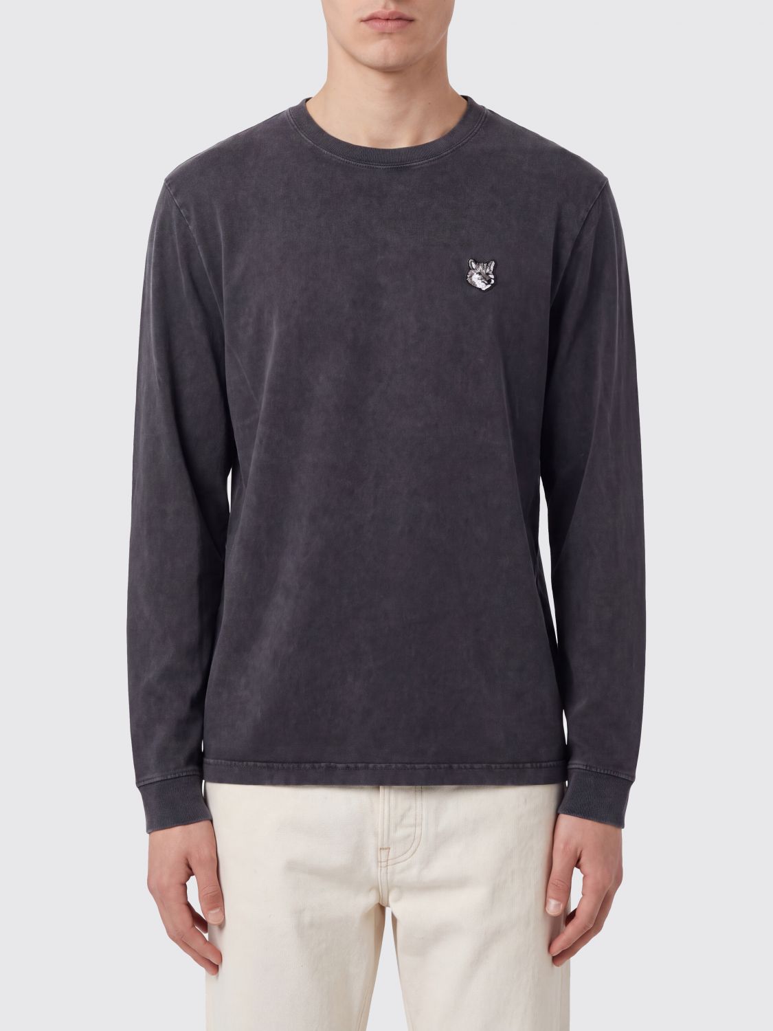 MAISON KITSUNÉ Chillax Fox Patch Organic Cotton Long-Sleeved T-shirt