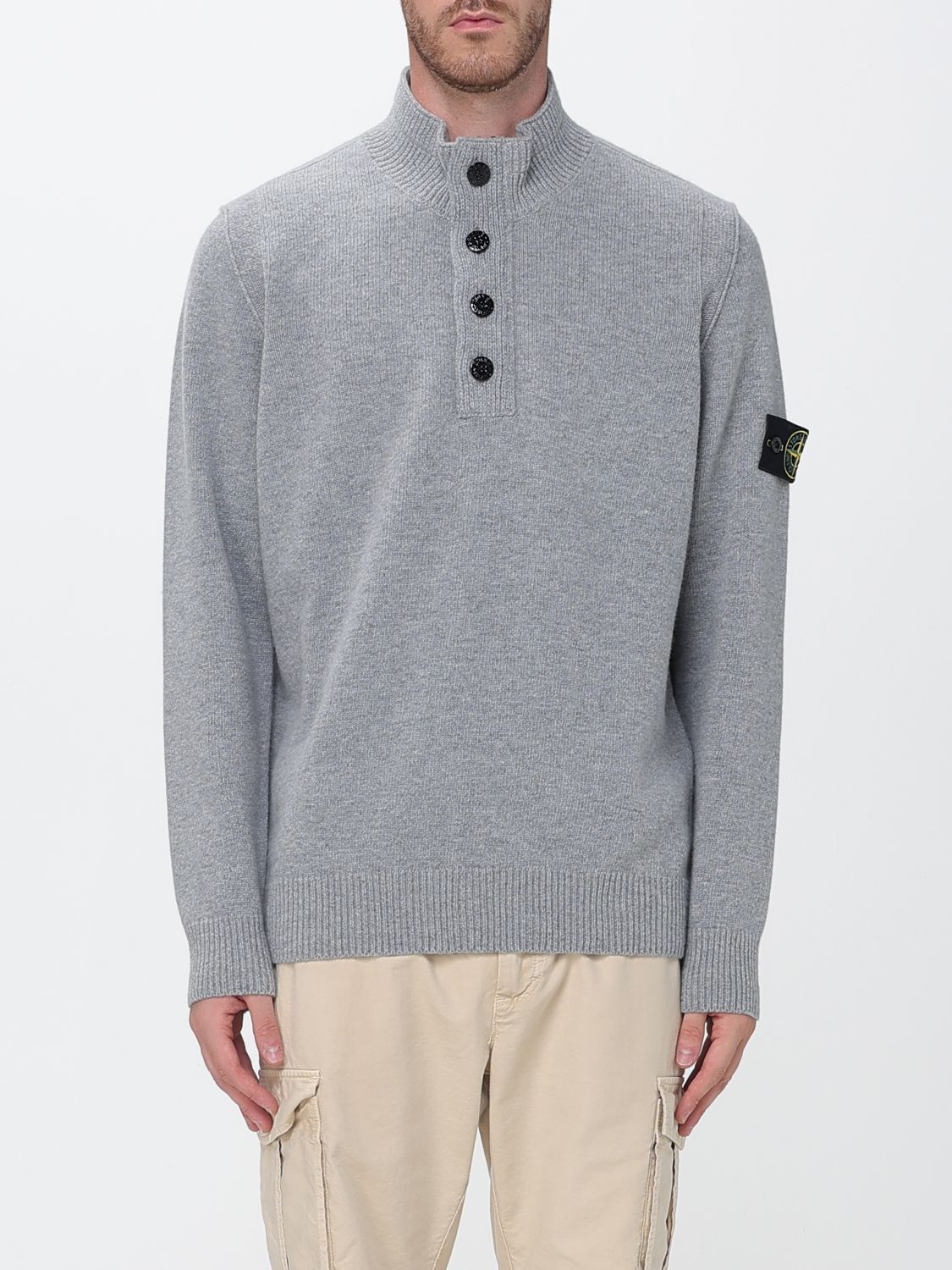 STONE ISLAND Dolcevita in lana vergine con patch logo Compass