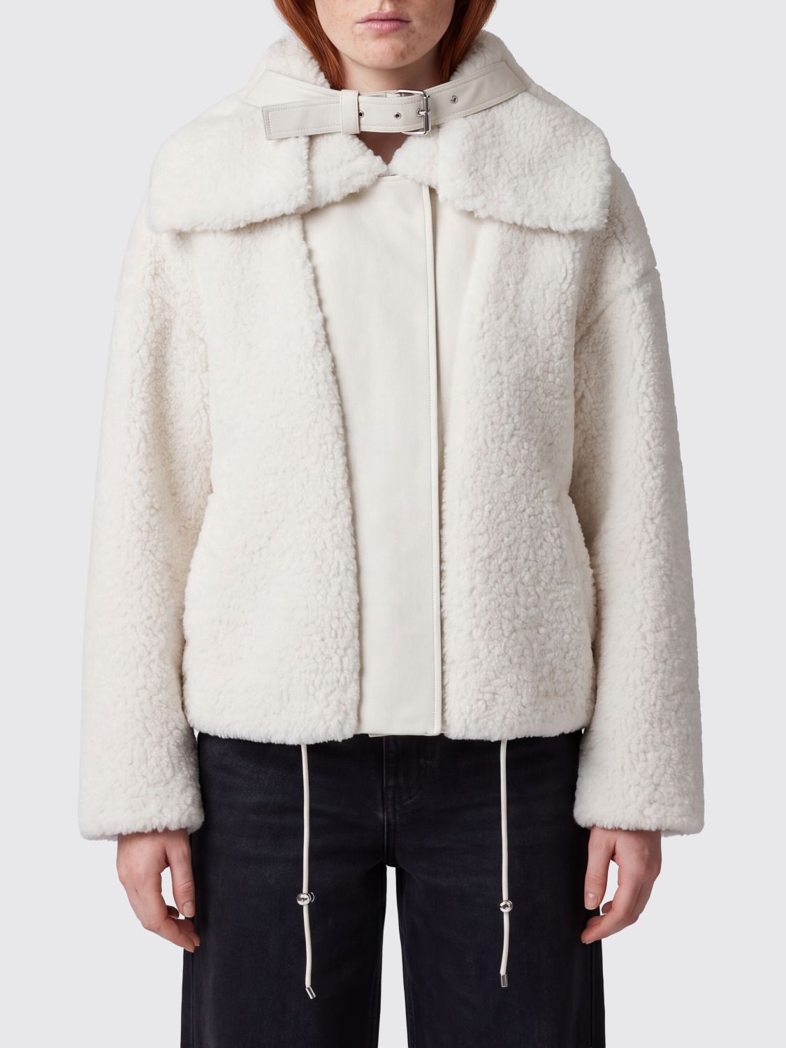 SPORTMAX Pelzmantel Damen Farbe Ecru
