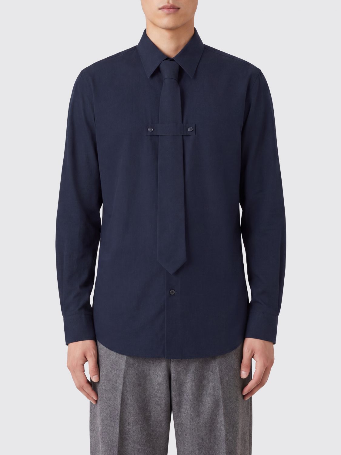 DRIES VAN NOTEN Klassisches Hemd aus Baumwollpopeline mit französischem Kragen