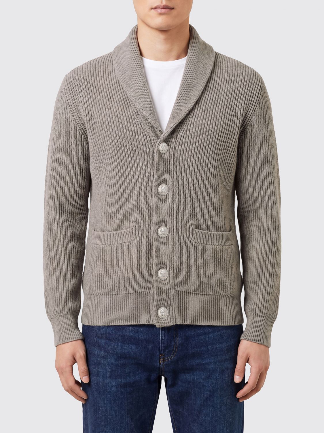 BRUNELLO CUCINELLI Men’s Cotton Cardigan with Shawl Collar and Buttons