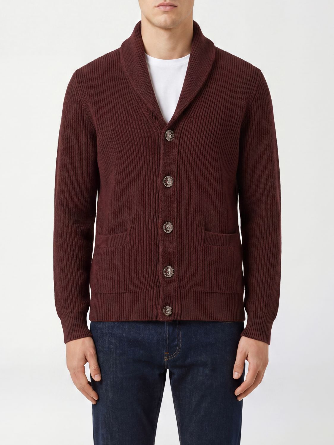 BRUNELLO CUCINELLI Men's Cotton Cardigan with Shawl Collar and Buttons