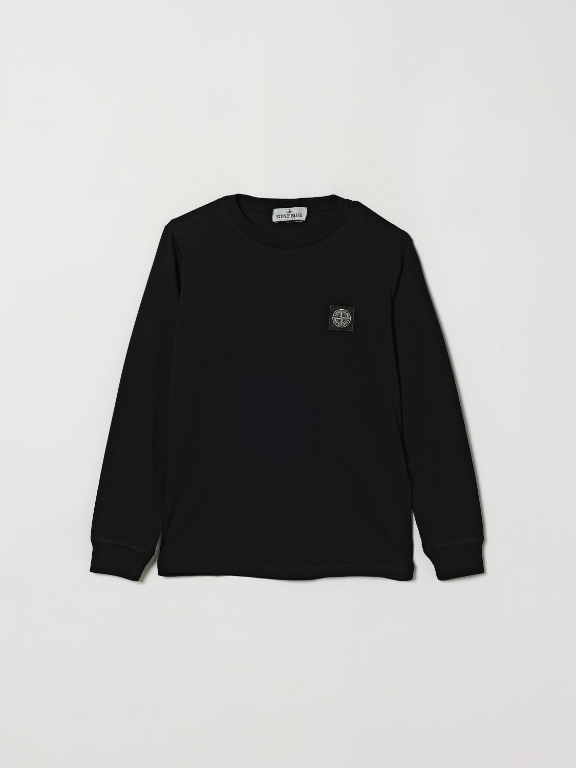 STONE ISLAND JUNIOR Langärmeliges Baumwoll-T-Shirt von für Jungen mit Logo-Patch