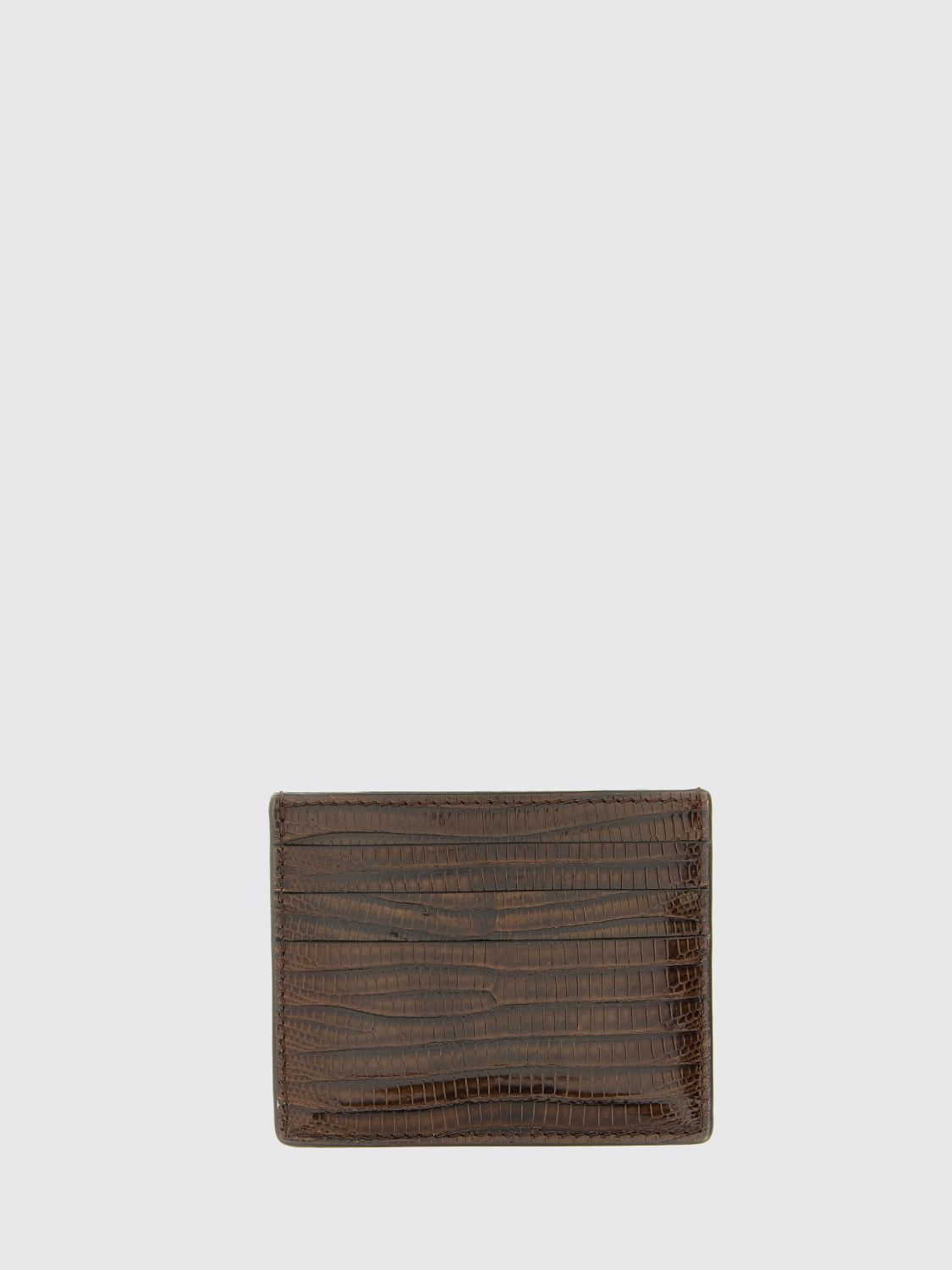 BRUNELLO CUCINELLI Flat Card Holder in Leather with Crocodile Print　BRUNELLO CUCINELLI フラット カード ホルダー レザー クロコダイル プリント BRUNELLO