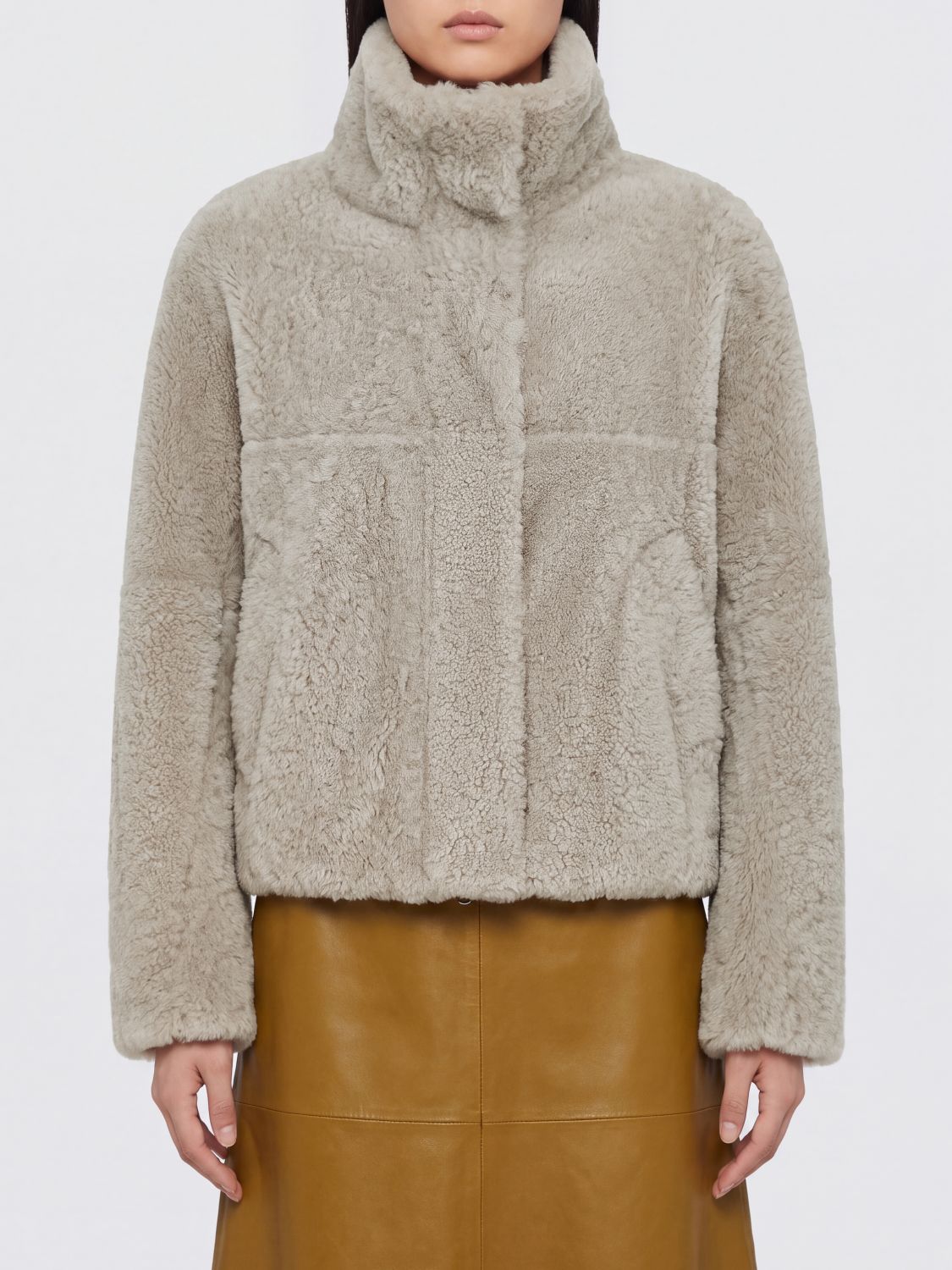 BRUNELLO CUCINELLI Fur Coat Woman color Beige