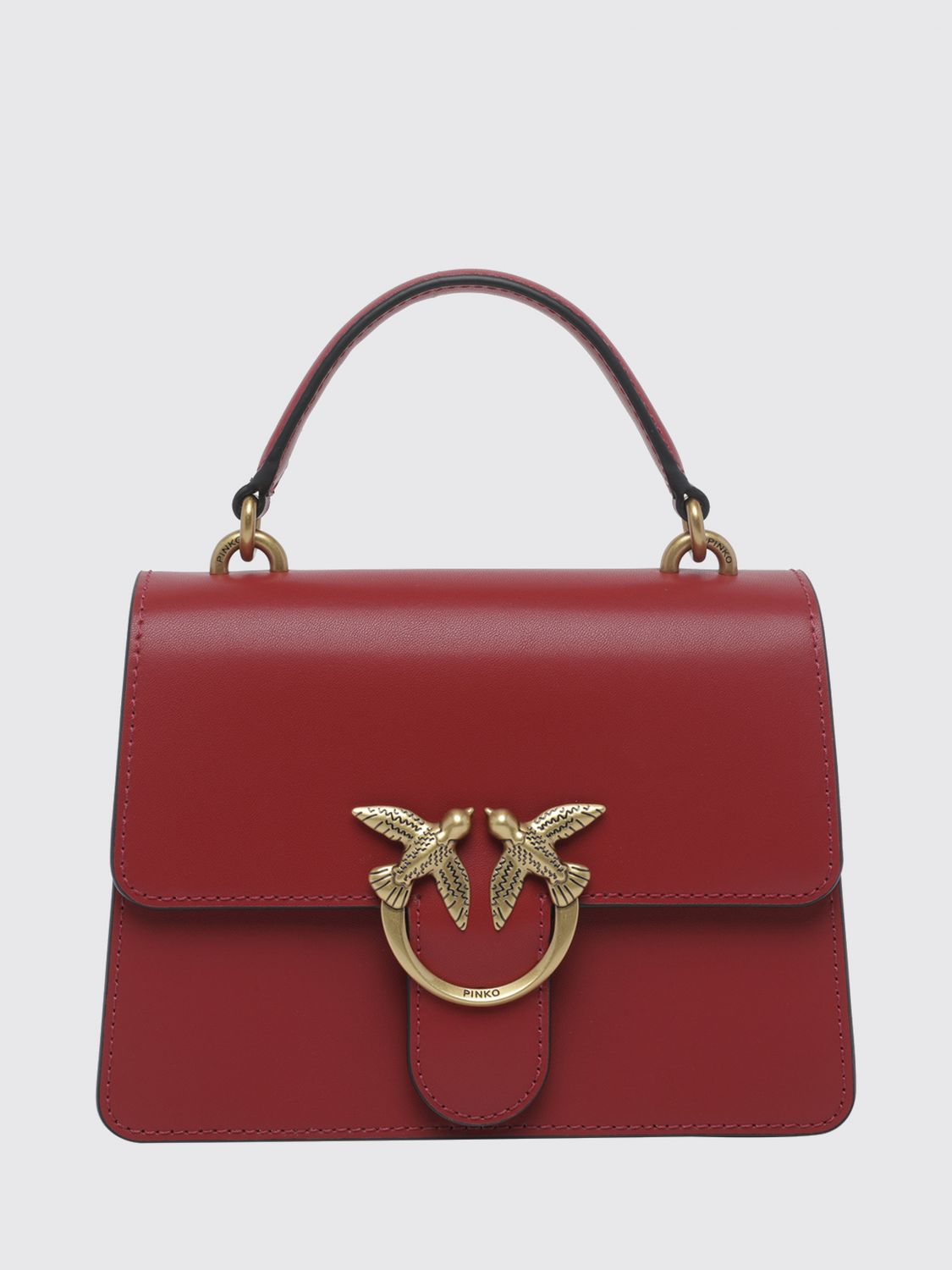 PINKO Mini borsa a mano Love Bag in pelle di vitello con monogram e logo