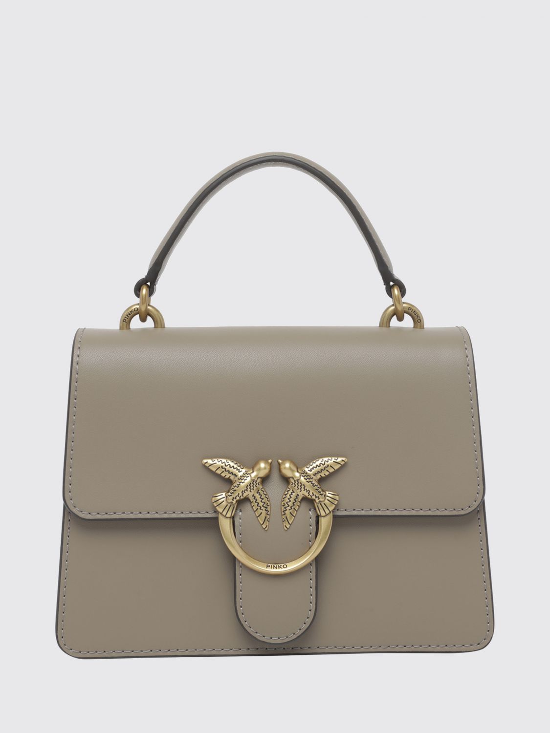 PINKO Mini borsa a mano Love Bag in pelle di vitello con monogram e logo