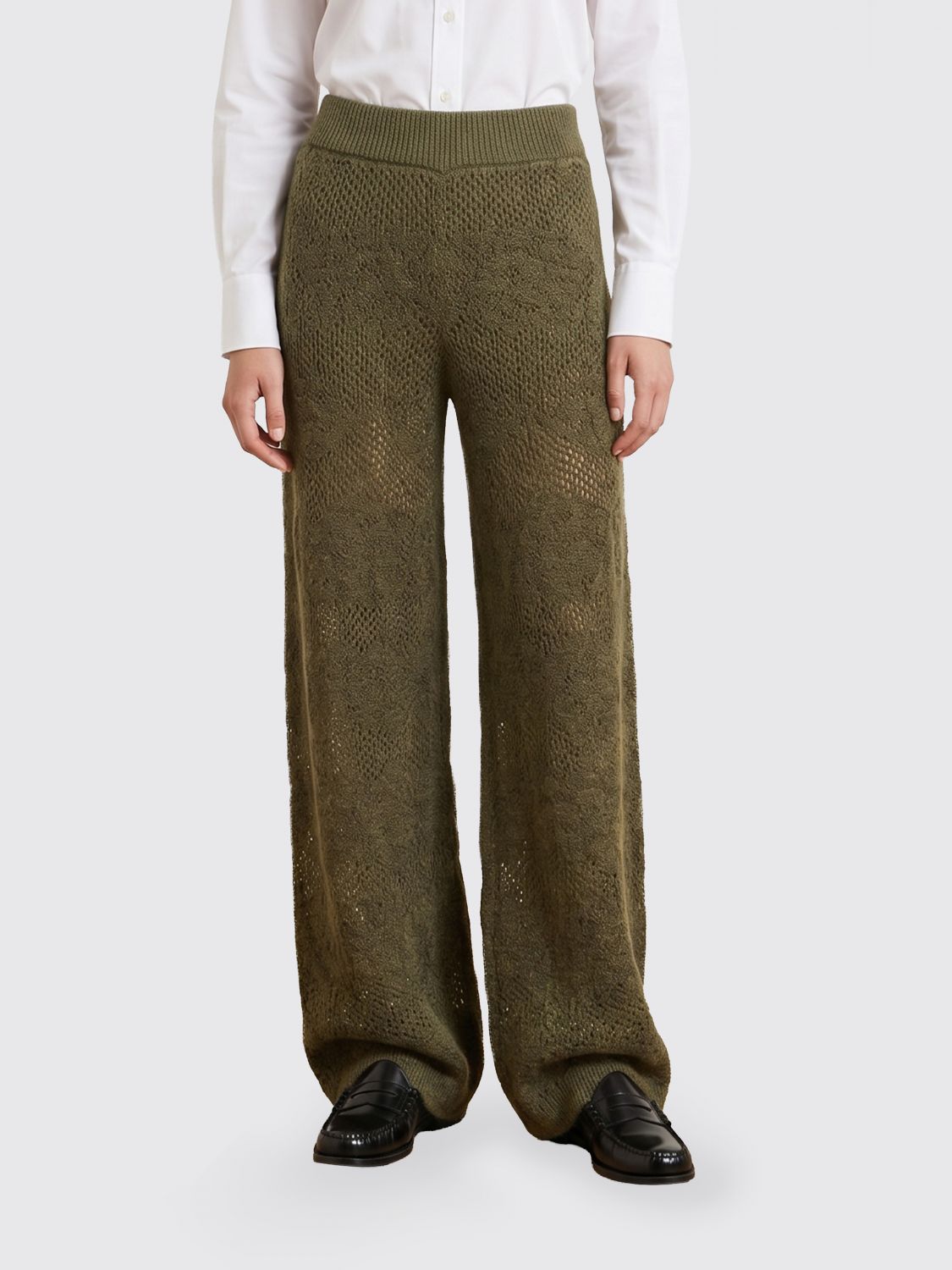 BRUNELLO CUCINELLI Sequin-Embroidered Wool-Knit Trousers