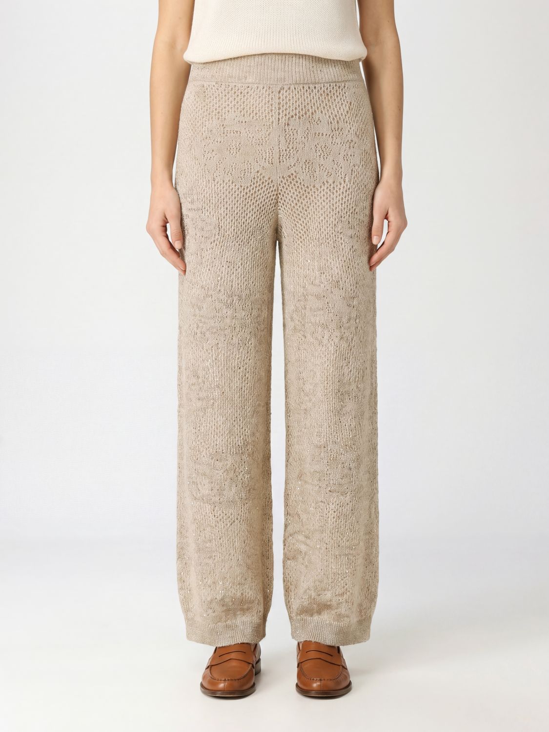 BRUNELLO CUCINELLI Pants Woman color Beige