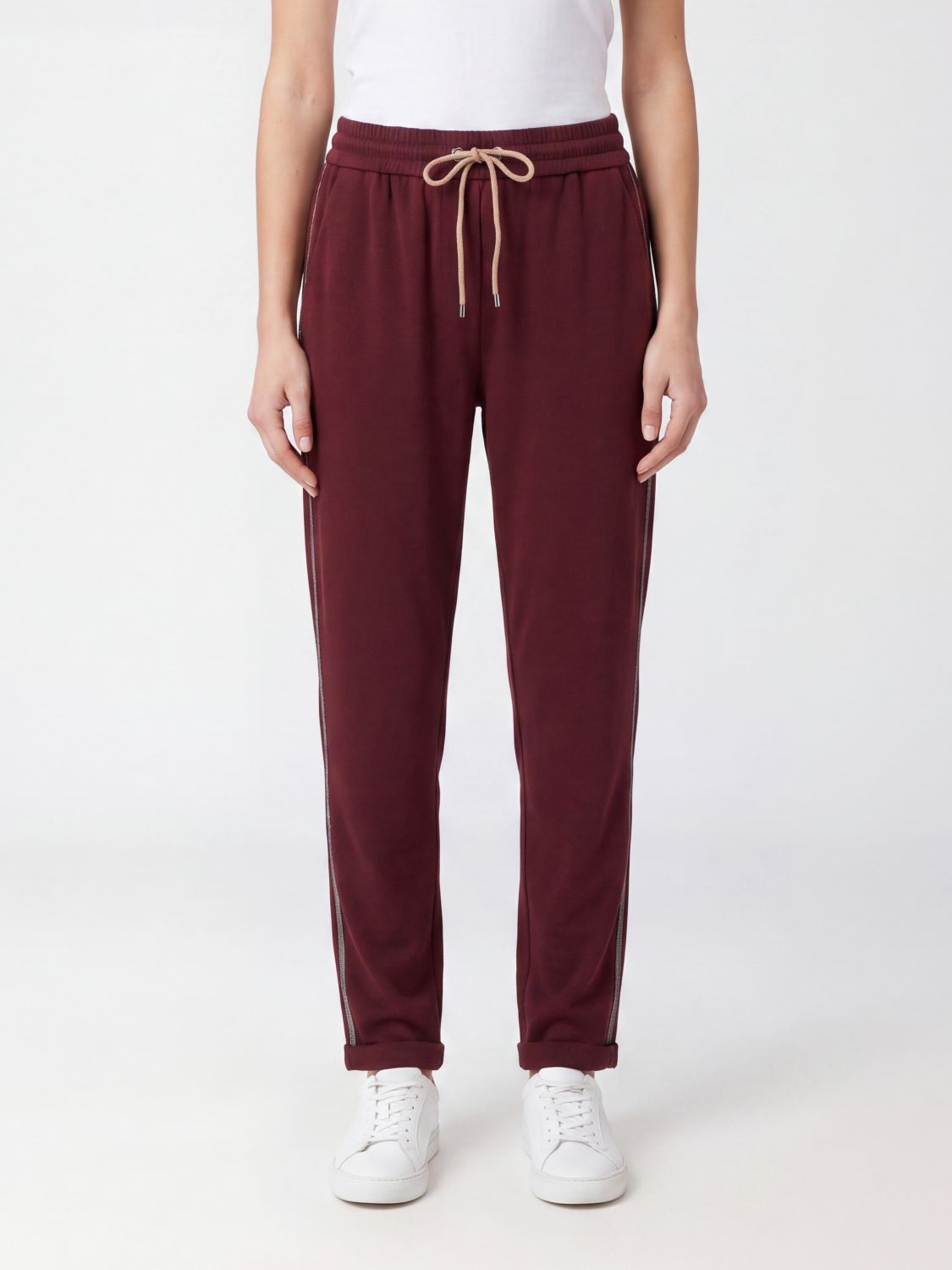 BRUNELLO CUCINELLI Pants Woman color Burgundy