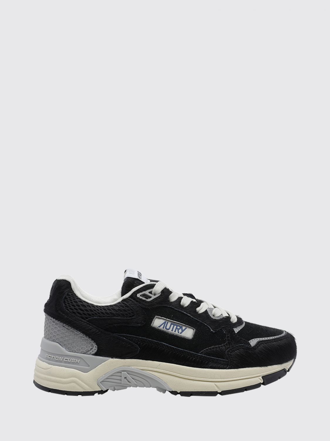 Autry Hyperway Low-Top Sneakers in Leather and Mesh with a Serrated Sole