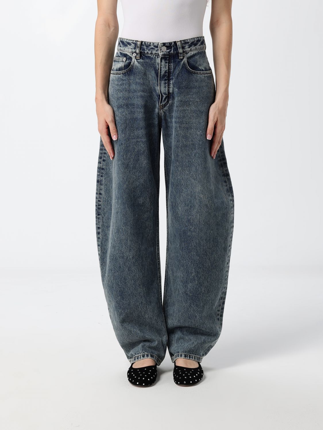 ALAÏA Jeans Woman color Blue