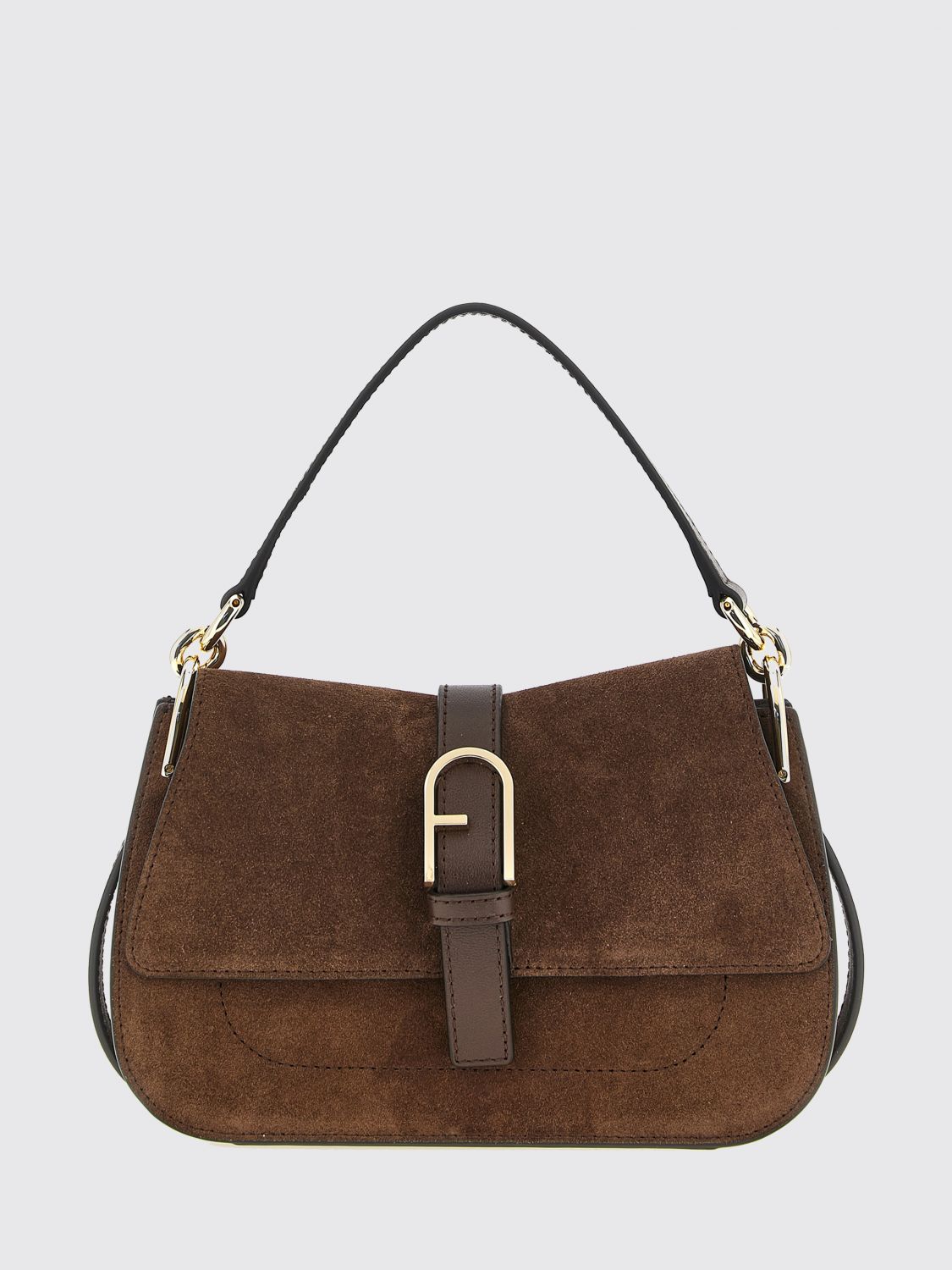 FURLA Flow Mini Leather Shoulder Bag with Adjustable Strap