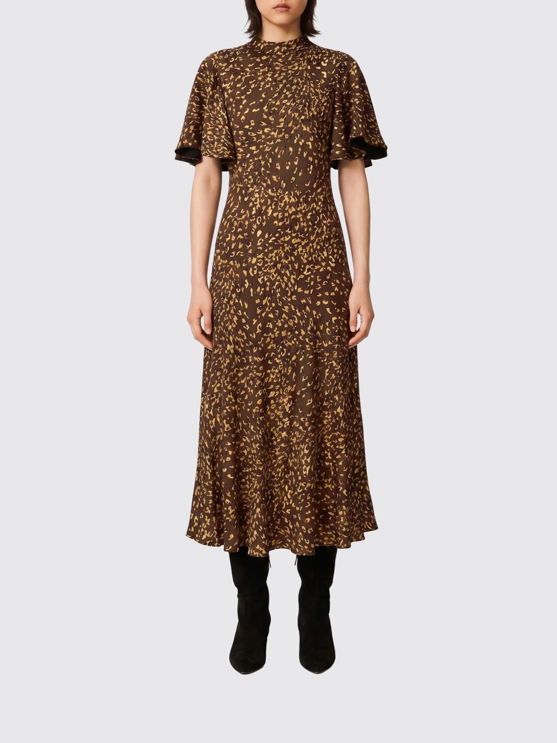 Twinset Floral-Print Viscose Short-Sleeved Midi Dress