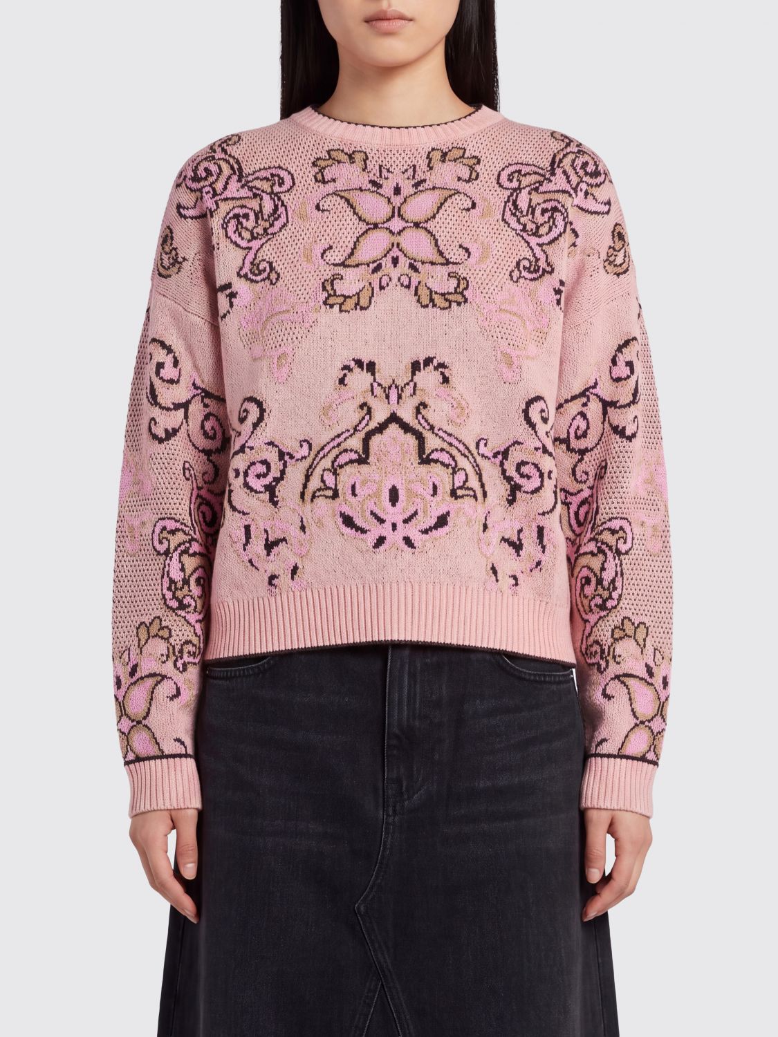 Twinset Maglia in misto lana e cashmere con fantasia floreale Liberty
