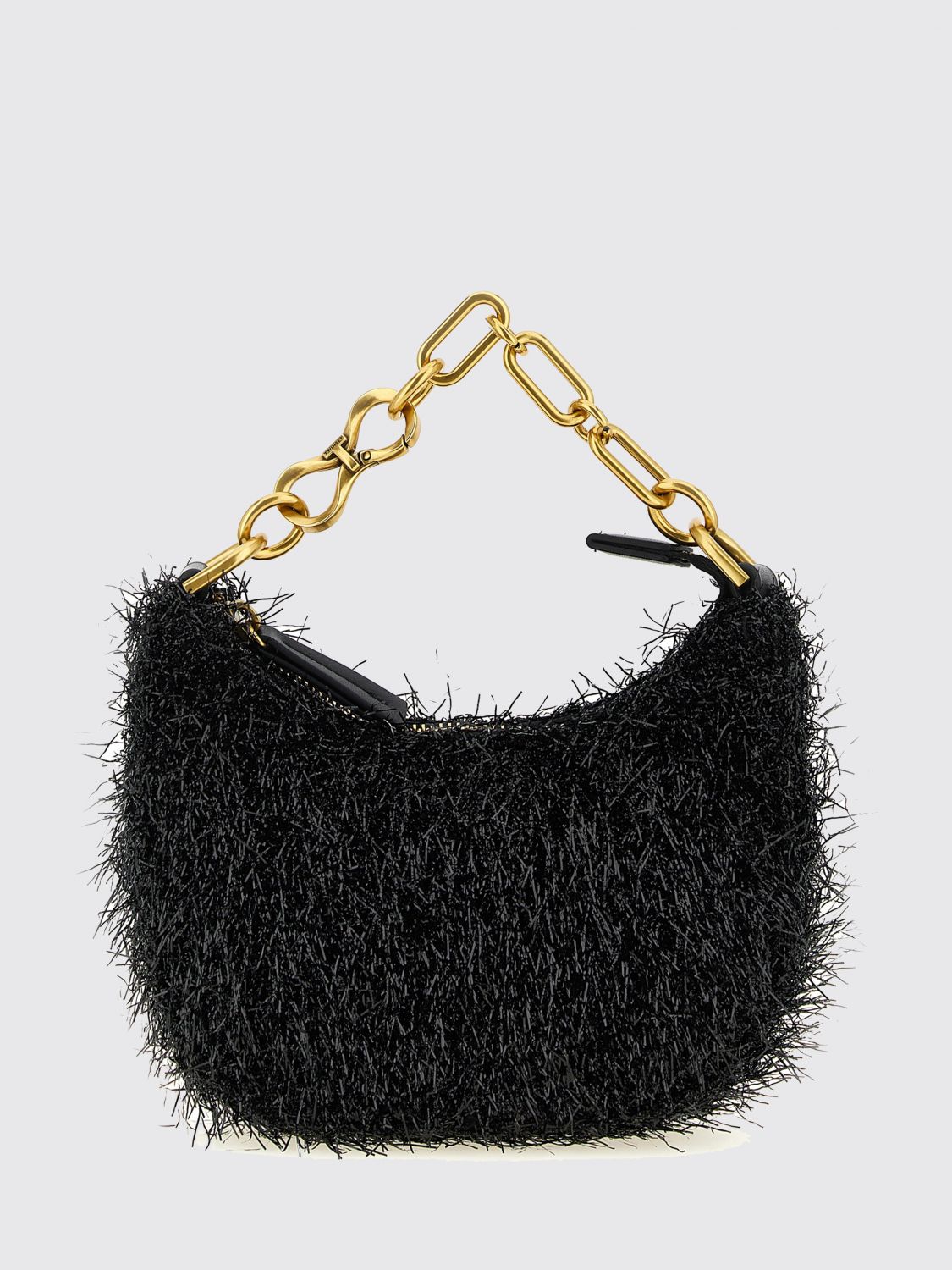 Twinset Borsa Croissant mini con catena e lurex