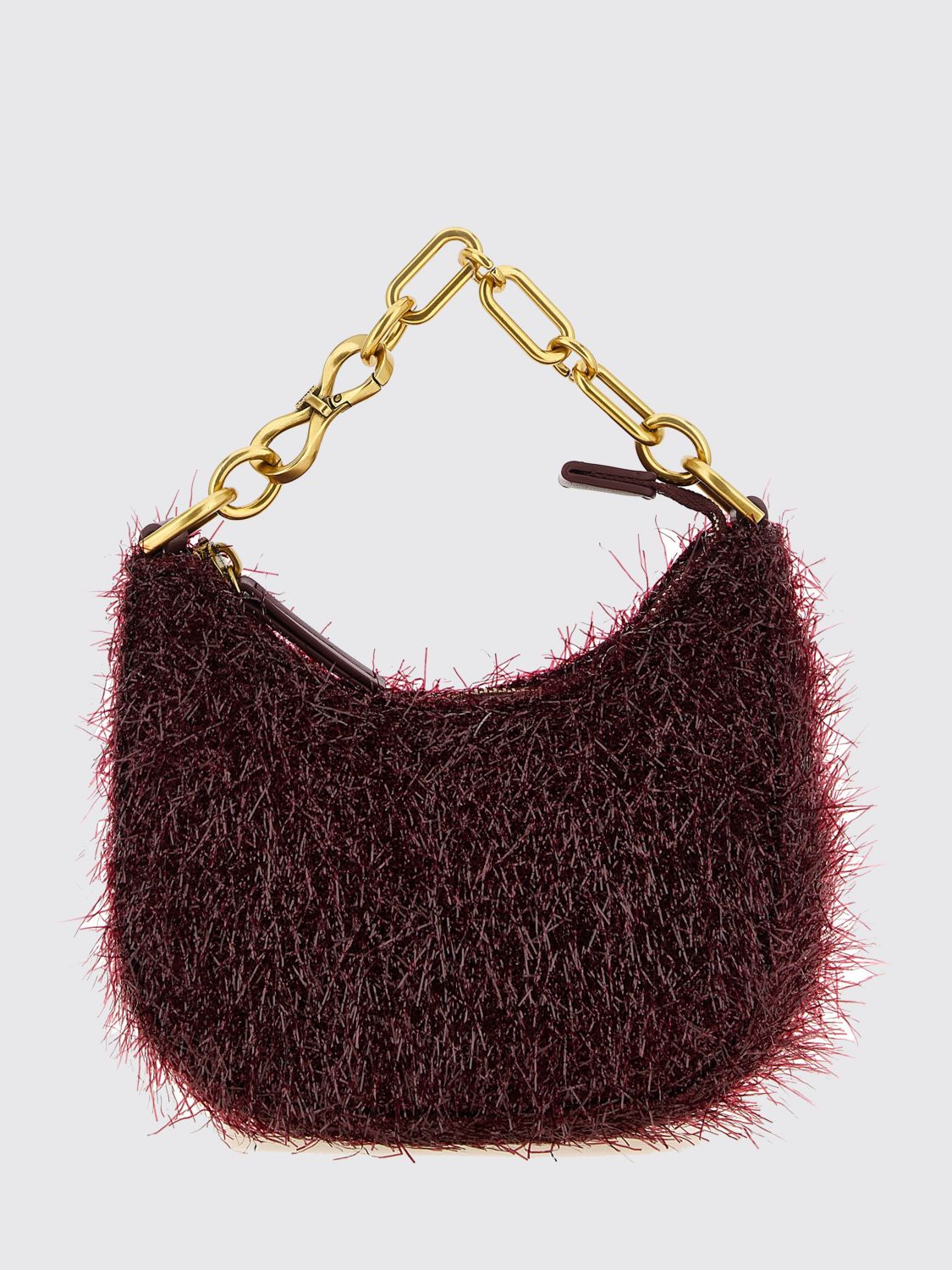 Twinset Borsa Croissant mini con catena e lurex