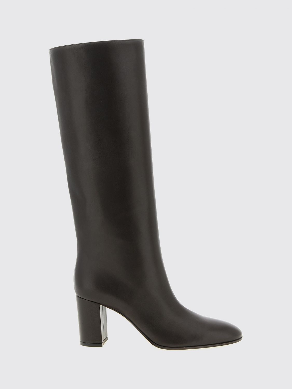 GIANVITO ROSSI Smooth Calfskin Knee-High Boots with Mid Heel
