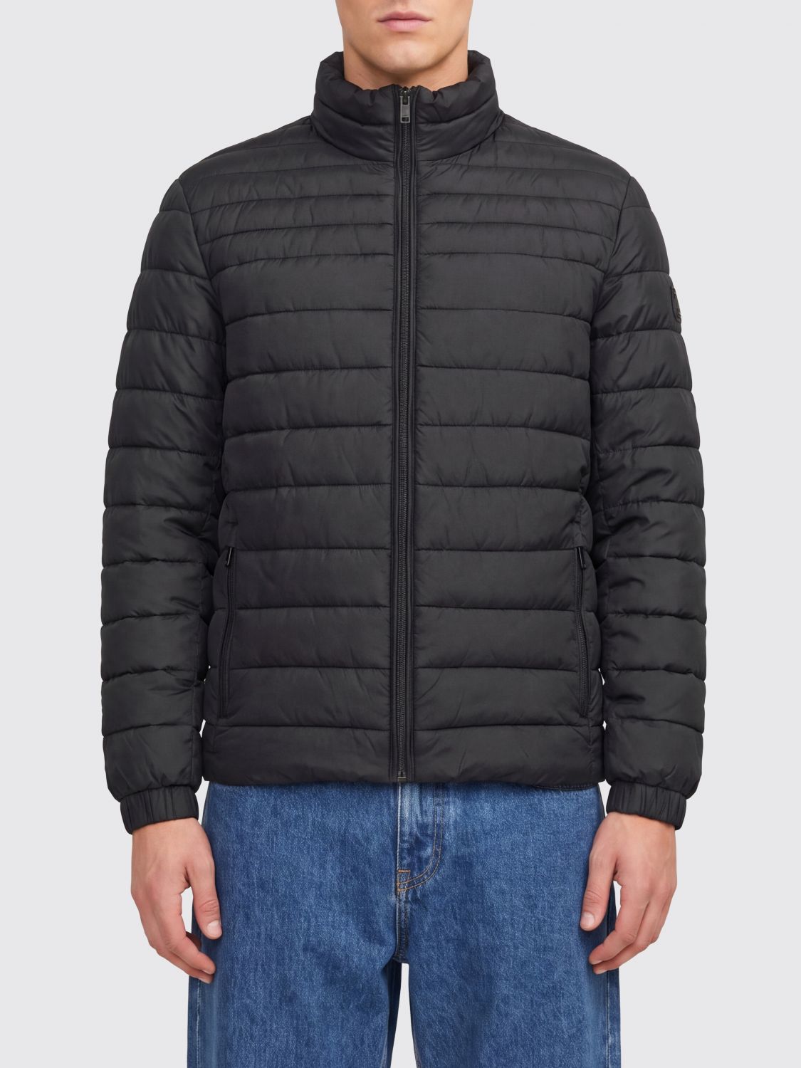 BOSS Quilted Recycled Technical Fabric Short Puffer Jacket with High Neck