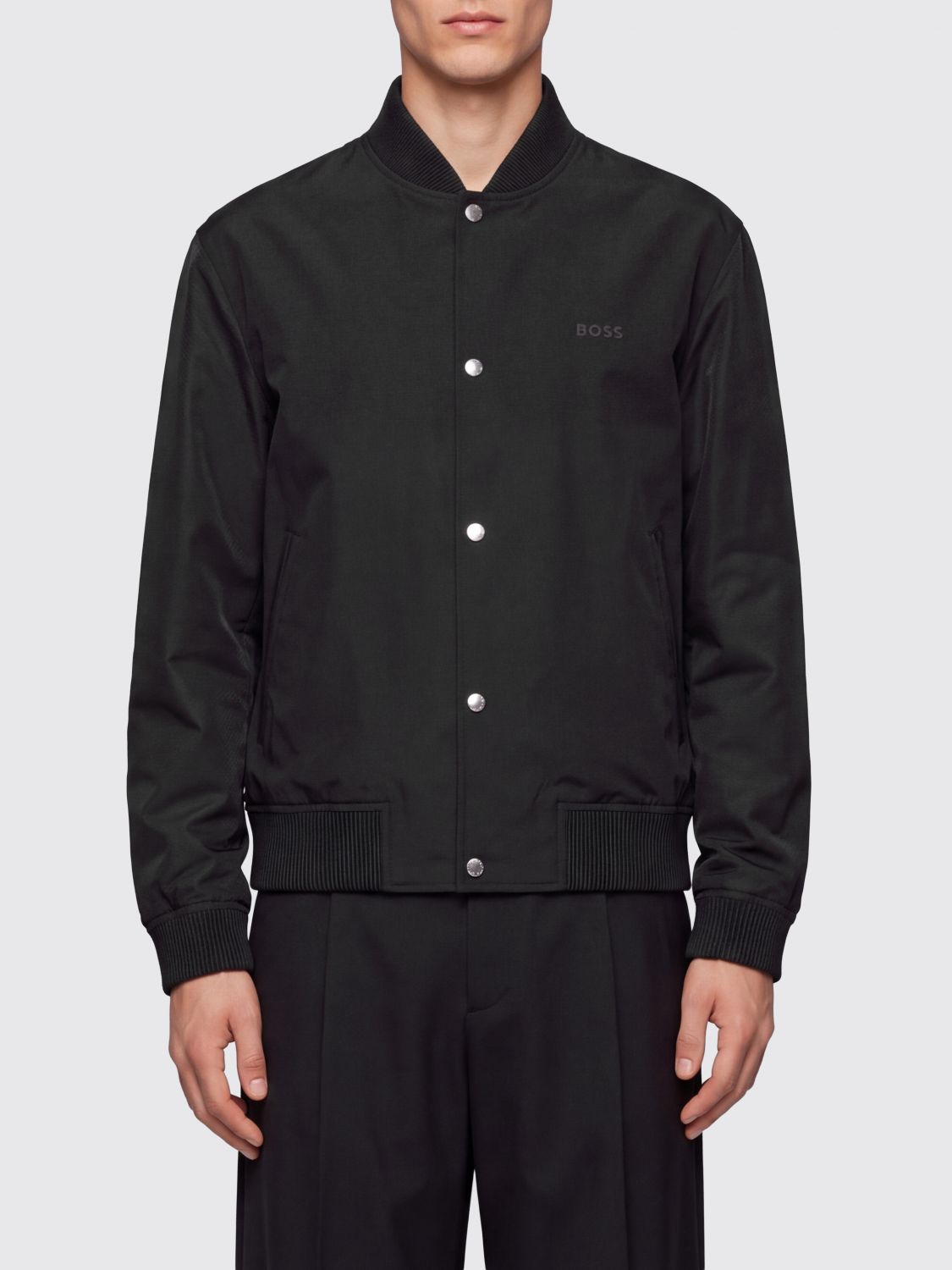 BOSS Varsity-Bomberjacke aus Funktionsstoff mit Knopfverschluss von
