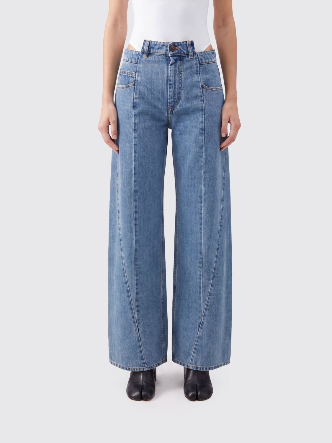 MAISON MARGIELA Flare-Jeans mit mittlerem Bund aus blauem Baumwolldenim