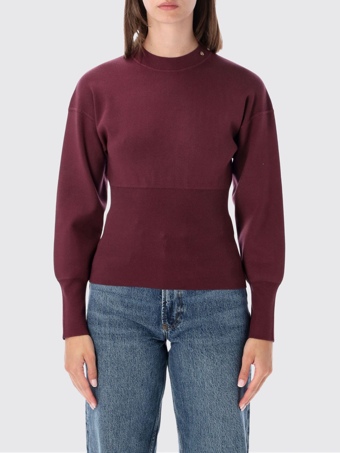 ANINE BING Viscose-Blend Crewneck Jumper with Ribbed Trims