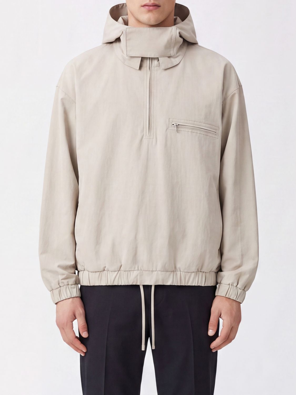 RIER Windbreaker-Jacke aus Baumwolle mit Kapuze und hohem Kragen