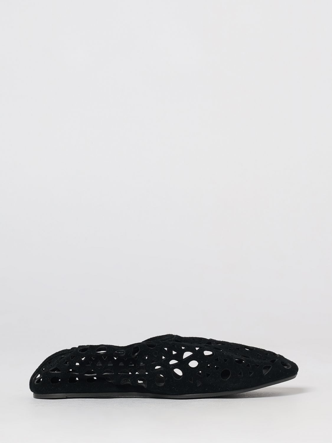 ALAÏA Vienne Ballerinas aus perforiertem Veloursleder mit elastischer Ferse