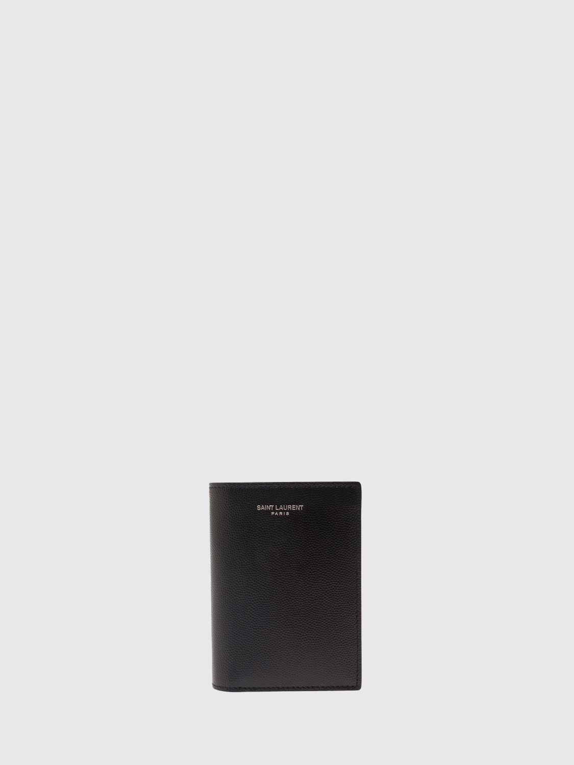 SAINT LAURENT Bifold Wallet in Grain de Poudre Leather with Laminated Logo