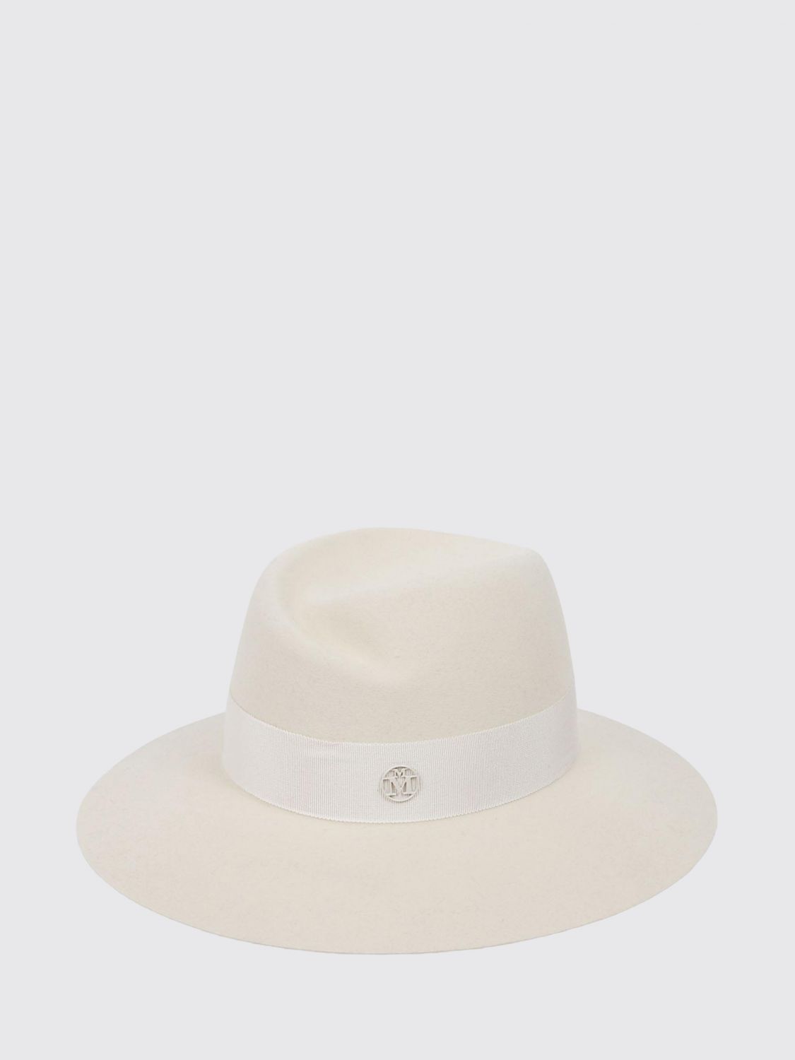 Maison Michel Virginie Pearl-Coloured Wool Felt Wide-Brim Hat
