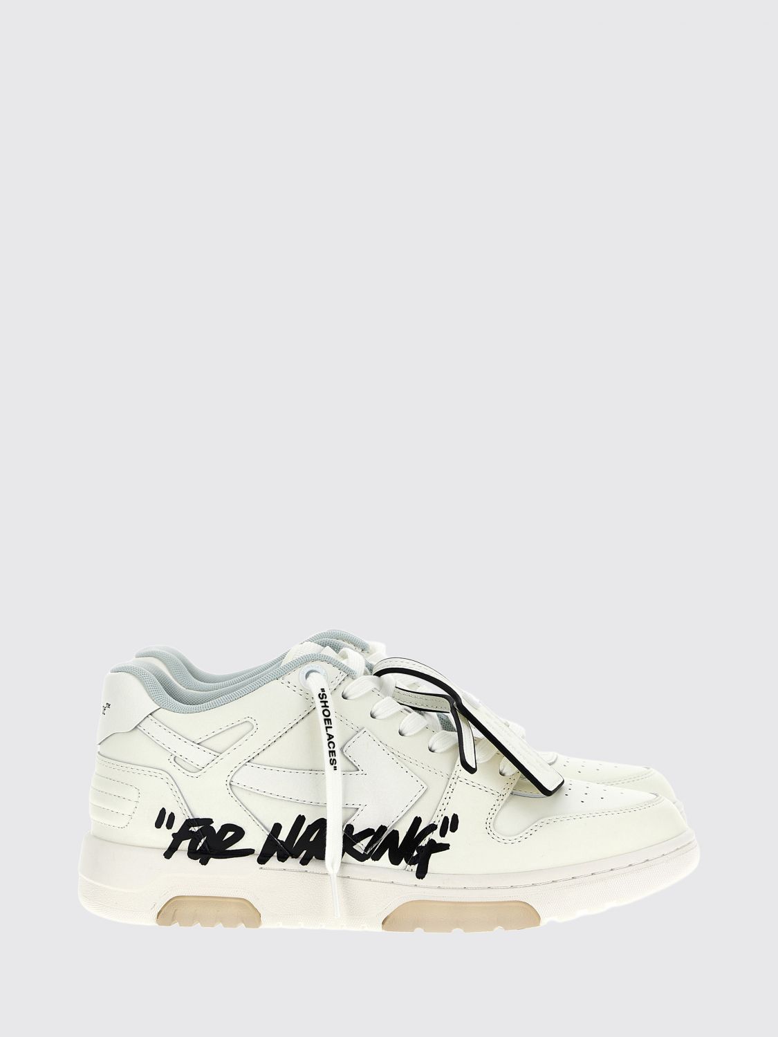 Off-White Men's Out Of Office "For Walking" Low-Top Leather Sneakers