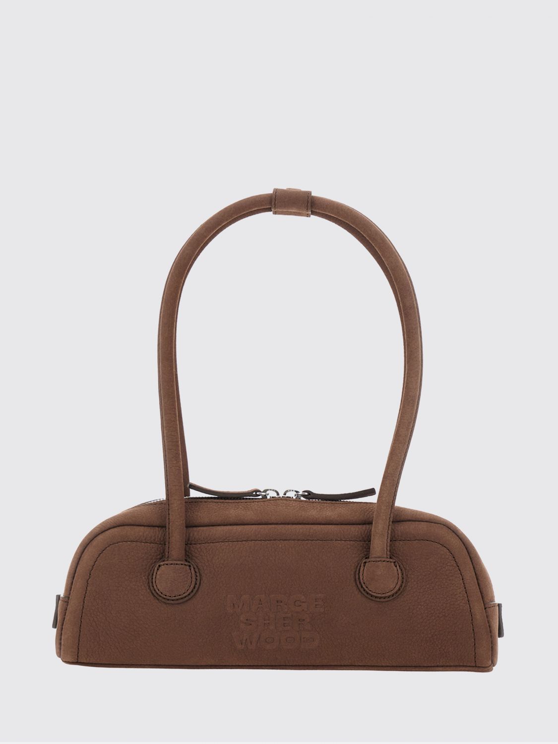 Marge Sherwood Cow Leather Shoulder Bag with a Double Handle and Zip Closure