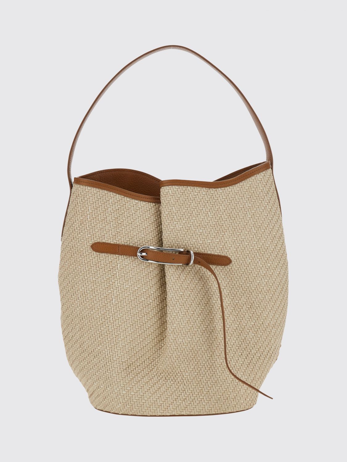 LIFFNER Fabric and Suede Bucket Bag with Drawstring
