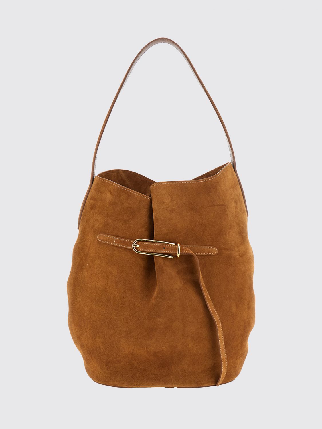 LIFFNER Fabric and Suede Bucket Bag with Drawstring
