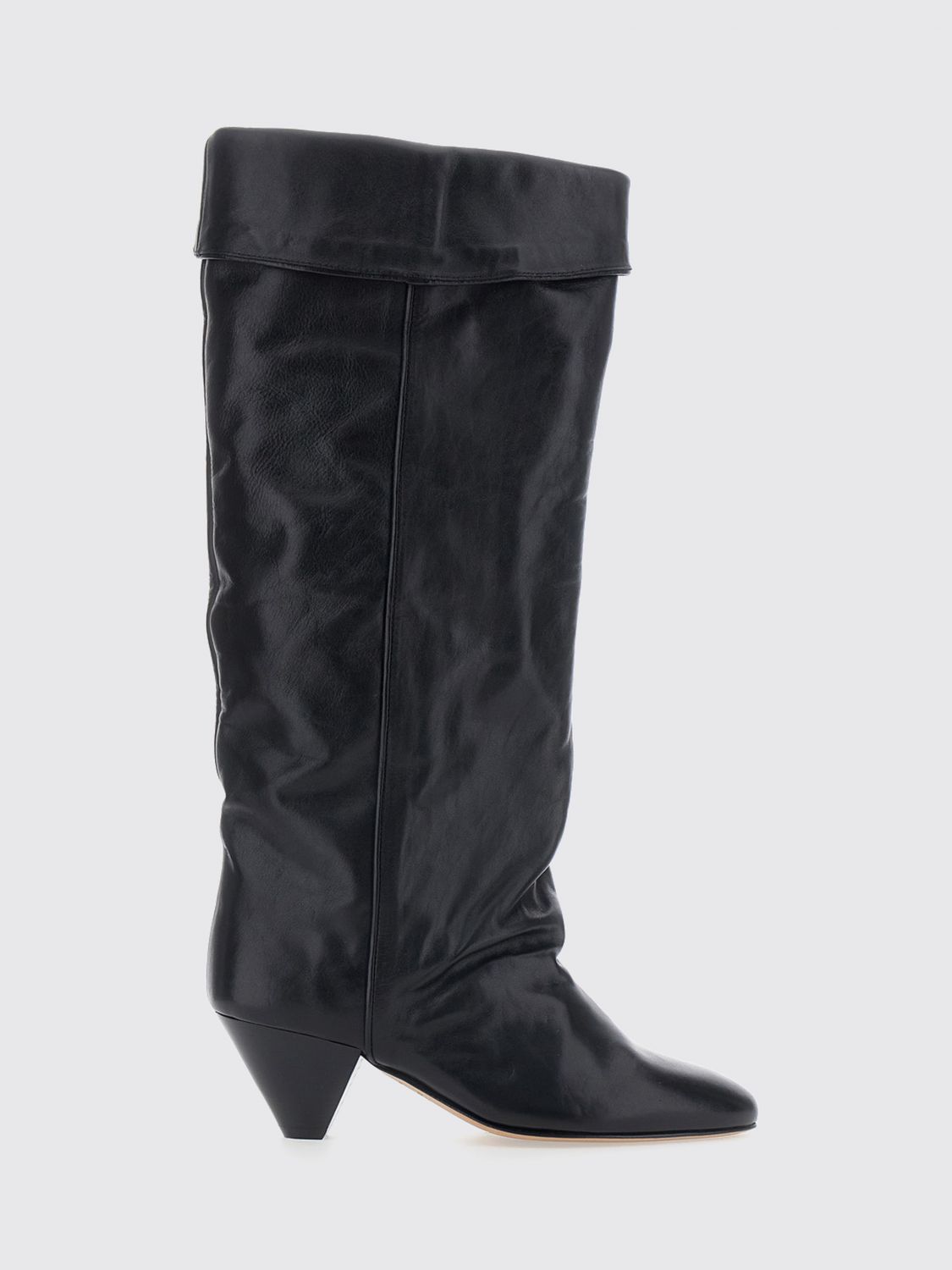ISABEL MARANT Elita Slouchy Knee-High Boots with Cone Heel