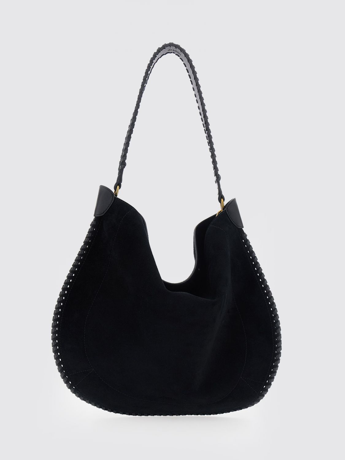 ISABEL MARANT Large Oskan Suede Hobo Bag with Studs