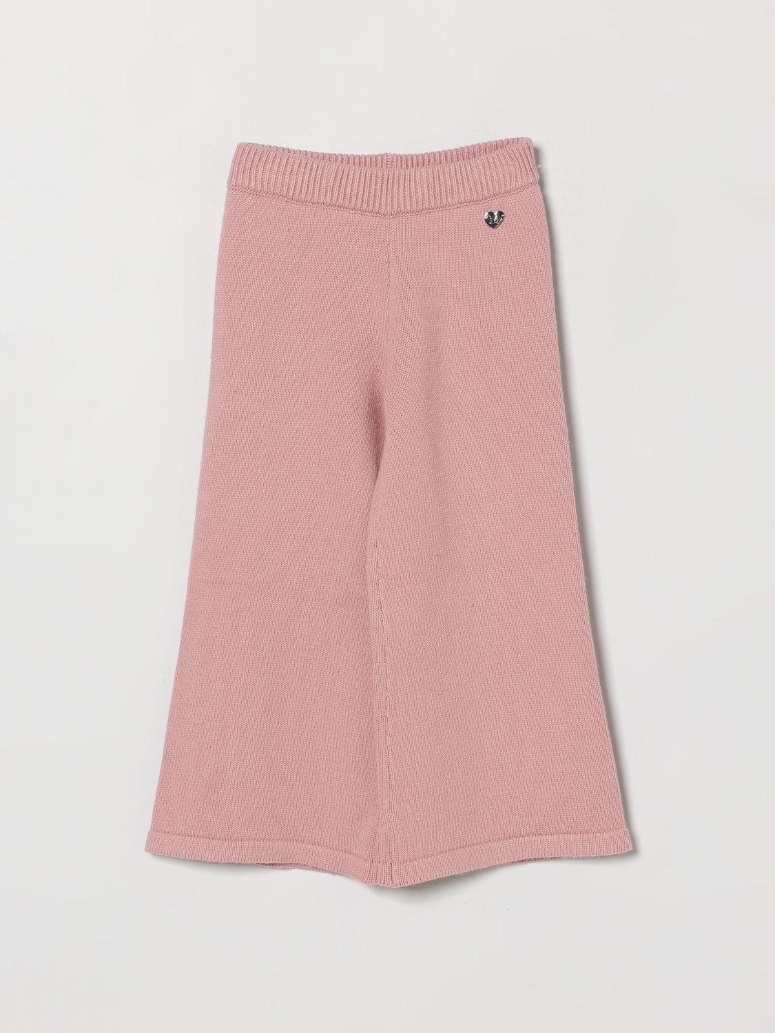 MONNALISA Pantaloni in maglia di lana e cotone da bambina con vita elasticizzata