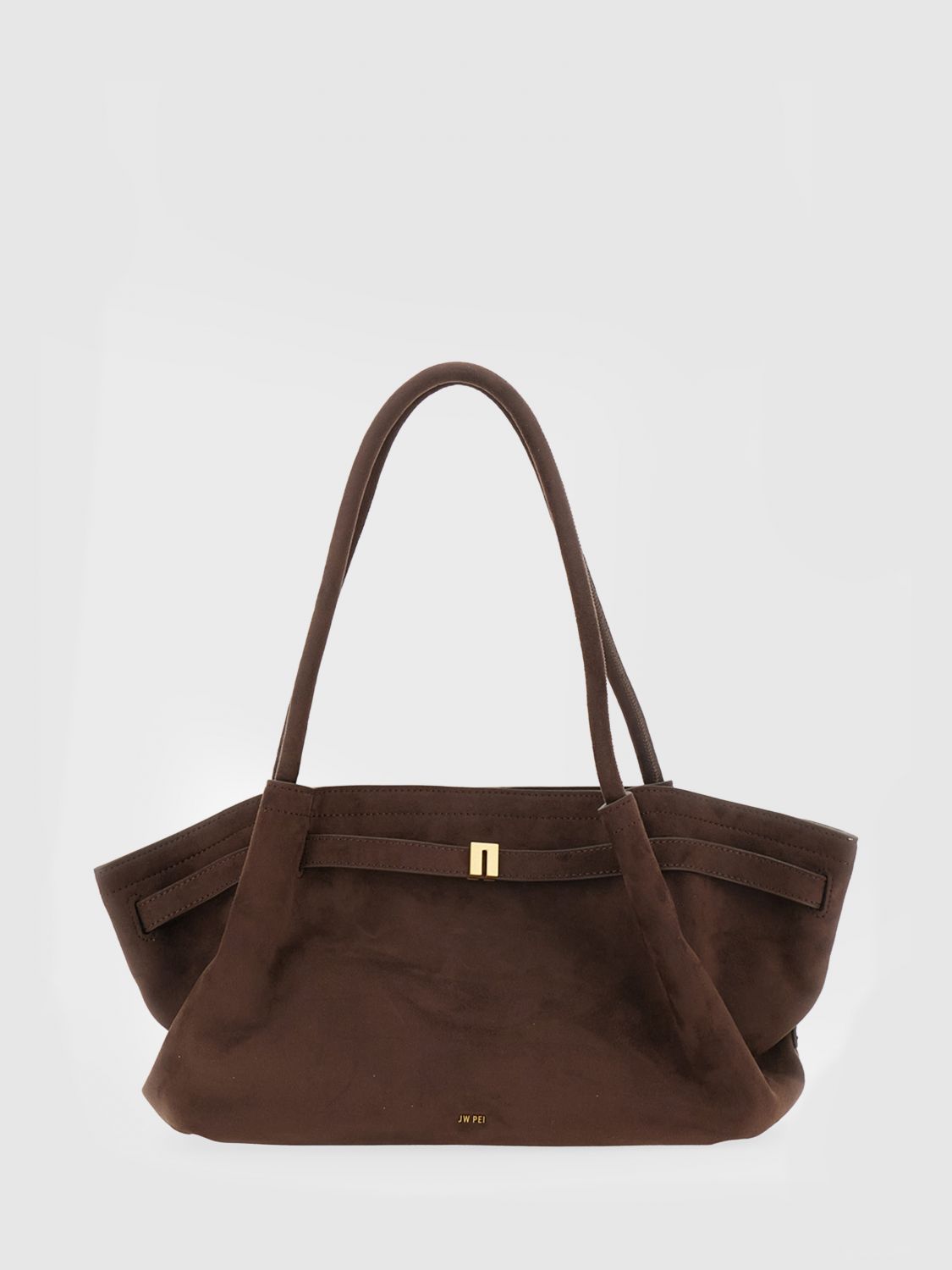 JW PEI Hana Flared Faux Suede Shoulder Bag with Double Handle