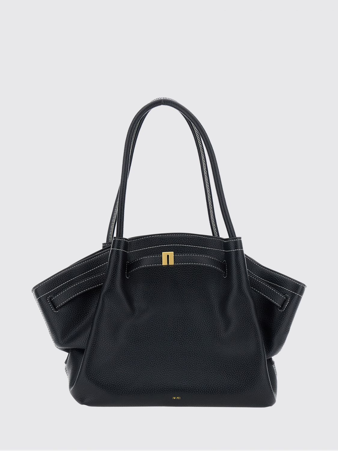 JW PEI Hana Flared Grained Faux Leather Shoulder Bag with Double Handle