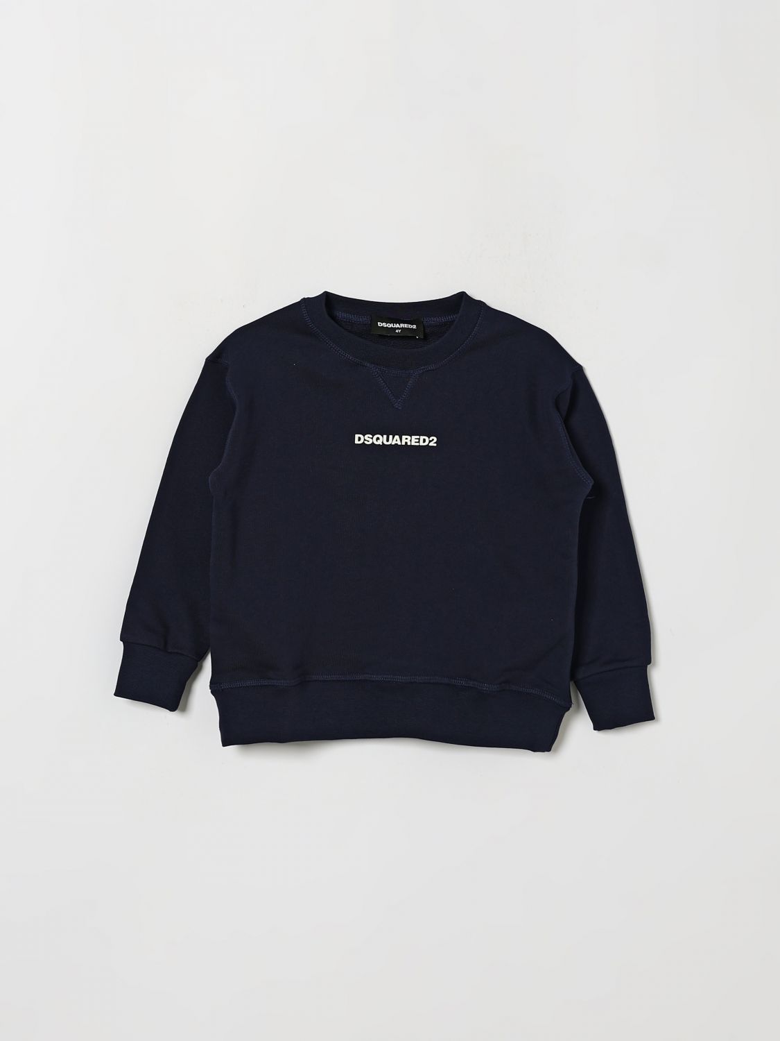 DSQUARED2 Felpa girocollo da bambino in cotone con logo a contrasto