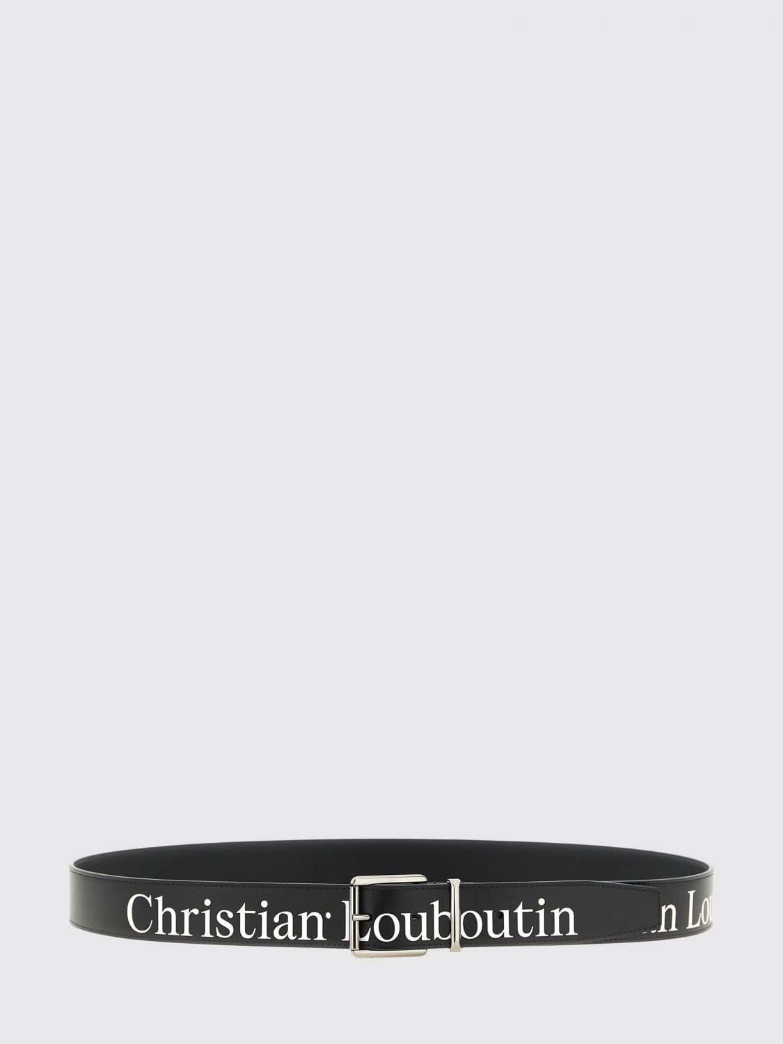 CHRISTIAN LOUBOUTIN Verstellbarer Gürtel von aus glattem Kalbsleder mit Schriftzug-Logo