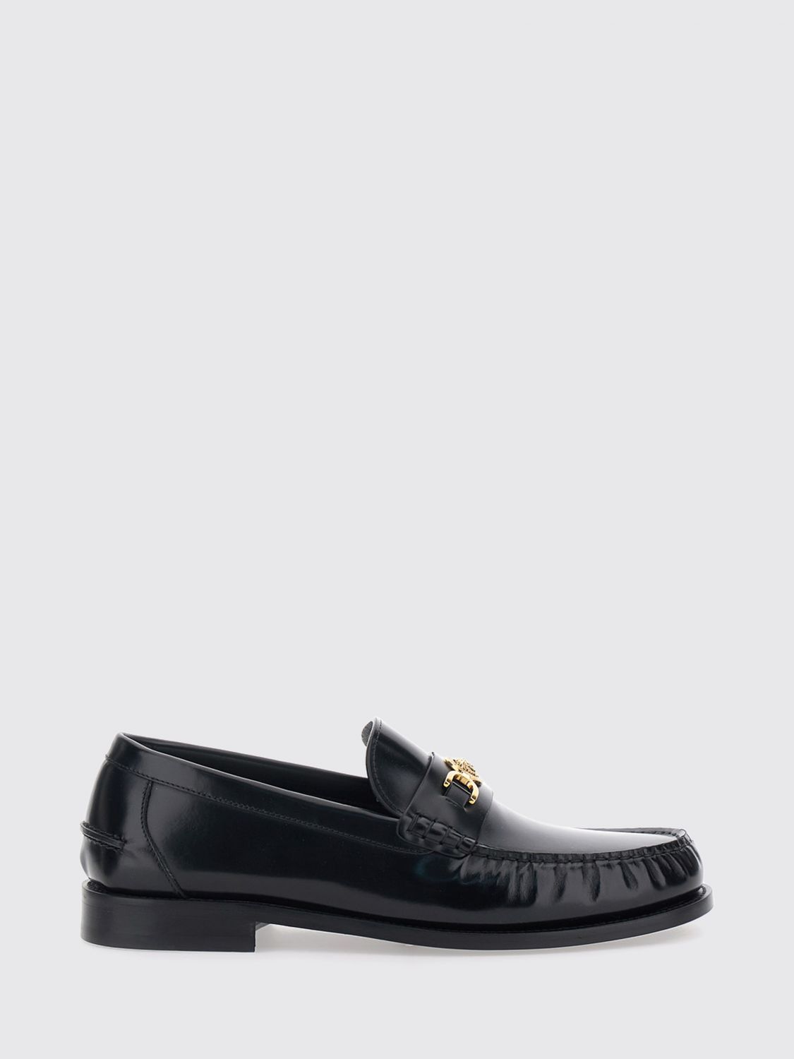 VERSACE Medusa '95 Pennyloafer aus gebürstetem Leder mit Metalllogo