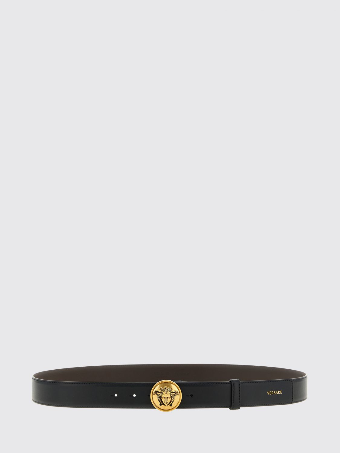 VERSACE Verstellbarer Kalbsledergürtel mit Medusa-Plakette