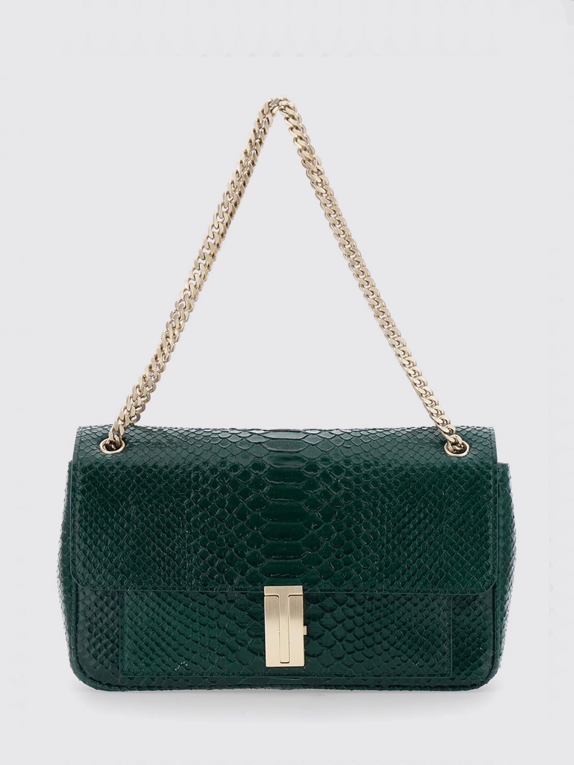 TOM FORD Python Print Calfskin Shoulder Bag with Monogram