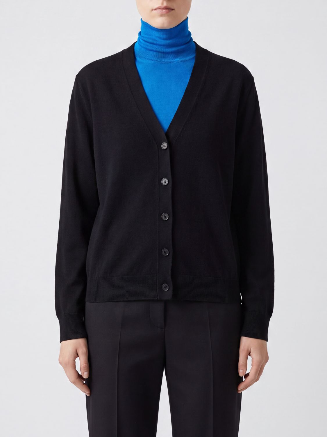 Jil Sander V-Neck Cardigan in Pure Merino Wool · 40