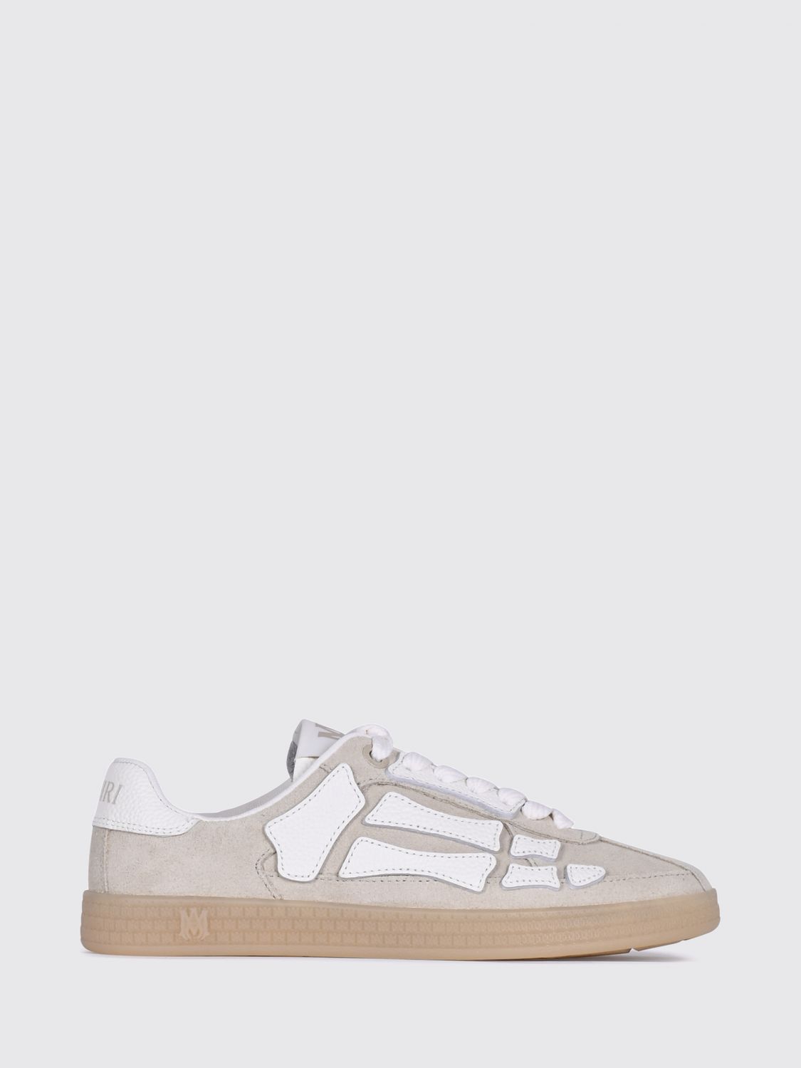 Amiri Pacific Bones Two-Tone Leather and Suede Low-Top Trainers