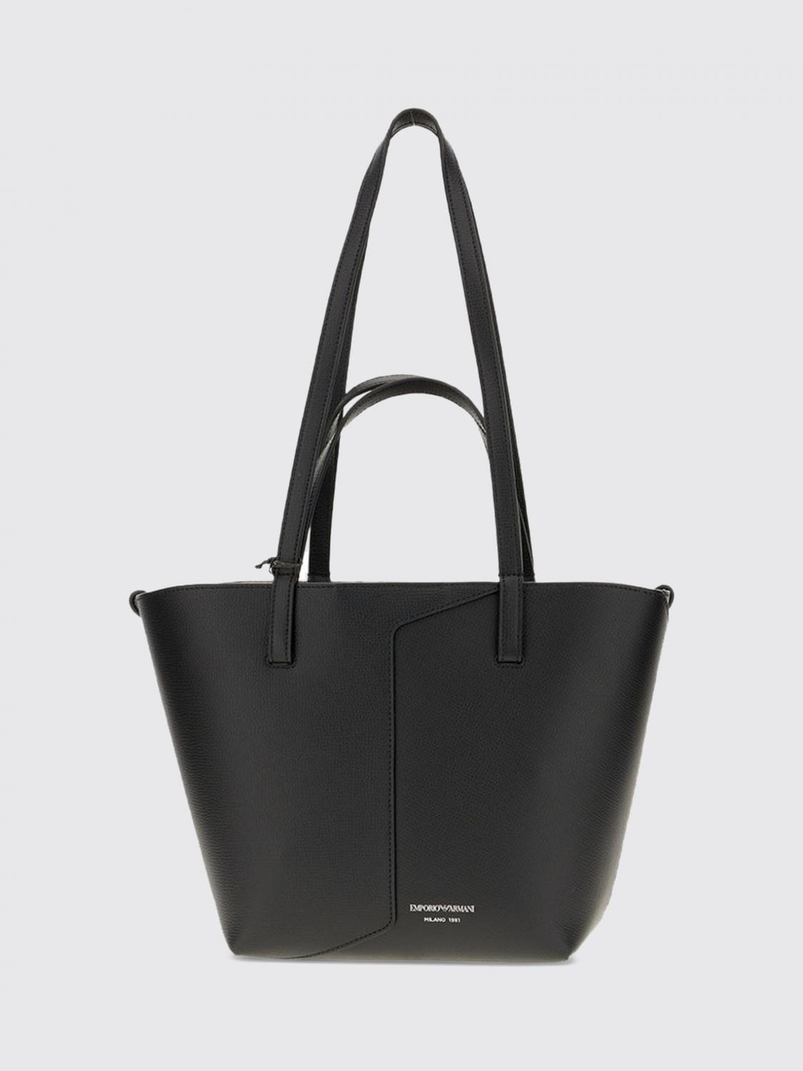 EMPORIO ARMANI 1981 Bovine Leather Tote Bag with Removable Pouch EMPORIO ARMANI 1981 Bovine Leather Tote Bag with Removable Pouch
