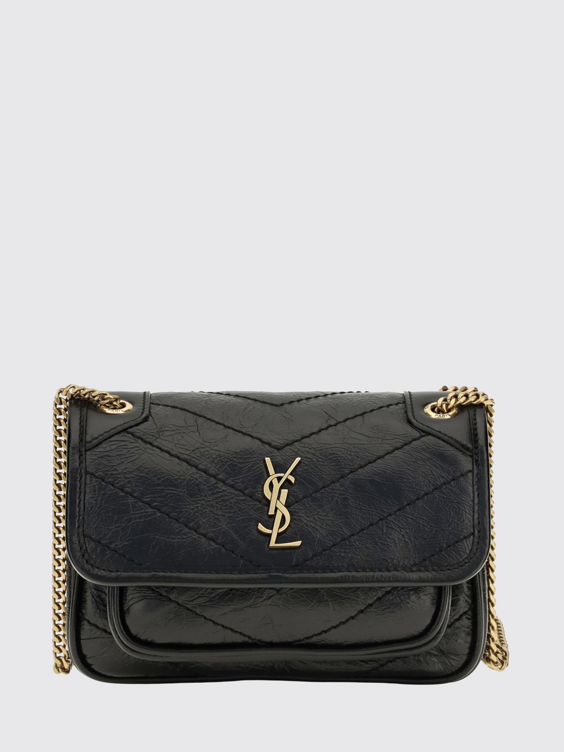 SAINT LAURENT Niki Mini-Tasche aus gestepptem Kalbsleder mit YSL-Monogramm